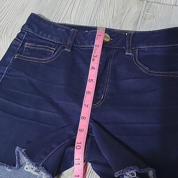 American Eagle Hi-Rise Shortie, Dark Wash Jean Shorts, Women's 4 - Picture 8 of 10